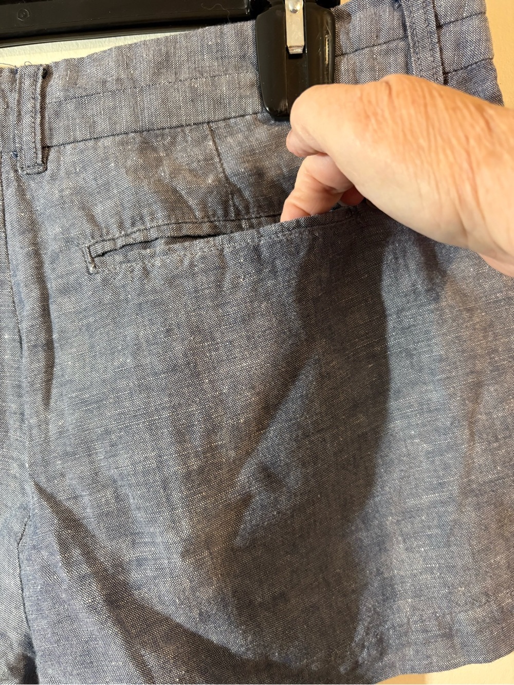 Gap Shorts Womens Size 8 The City 3 Inch Blue Chambray Linen Cotton Khakis Blue - Picture 6 of 9